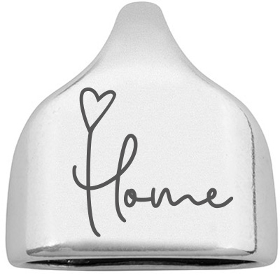 End cap with engraving "Home", 22.5 x 23 mm, silver-plated, suitable for 10 mm sail rope 