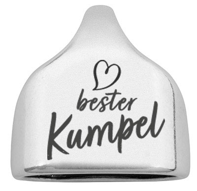 Embout avec gravure "Bester Kumpel", 22,5 x 23 mm, argenté, convient pour corde à voile de 10 mm 