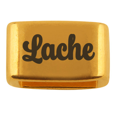 Spacer with engraving "Lache", 14 x 8.5 mm, gold-plated, suitable for 5 mm sail rope 