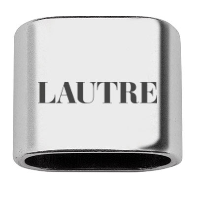 Spacer with engraving "Lautre", 20 x 24 mm, silver-plated, suitable for 10 mm sail rope 