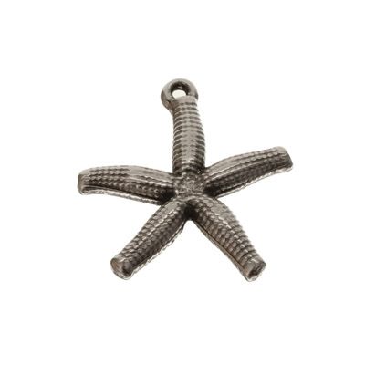 Metal pendant starfish, 18.8 x 17.6 mm, silver-plated 