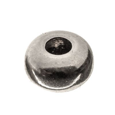 Perle métallique Lentille, 10 x 6 mm argentée 