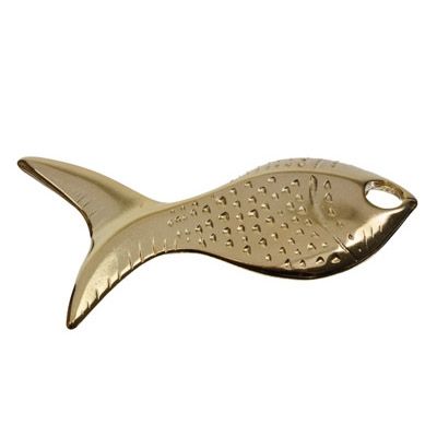 Metallanhänger Fisch, XXL-Anhänger, 68 x 36,6 mm, vergoldet 