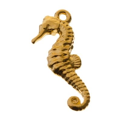 Metal pendant seahorse, 20 x 8 mm, gold-plated 