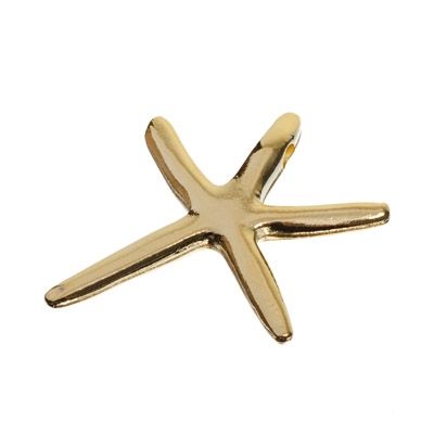 Pendentif métal étoile de mer, 26,5 x 22 mm, doré 