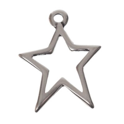 Metal pendant star, 33 x 27 mm, silver-plated 