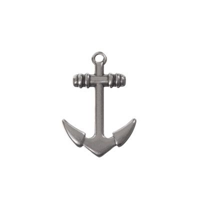 Metal pendant anchor, 28 x 19 mm, silver plated 