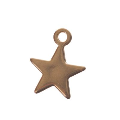Metal pendant star, 15 x 12 mm, gold-plated 