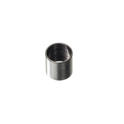 Metal bead tube for 5 mm sail rope, 6 x 6 mm, silver plated 