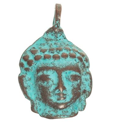 Pendentif en métal patiné Bouddha, 37 x 23 mm 