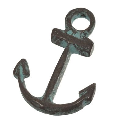 Patina metal pendant anchor, 18 x 13 mm 