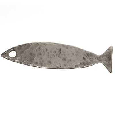 Pendentif métal XXL poisson, 63 x 16 mm, argenté 