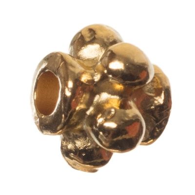 Metal bead spacer barrel, approx. 5 mm, gold-plated 