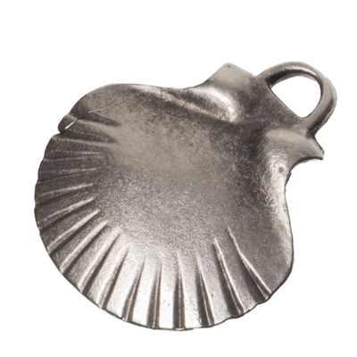 Pendentif métal coquillage, 35 x 32 mm, argenté 