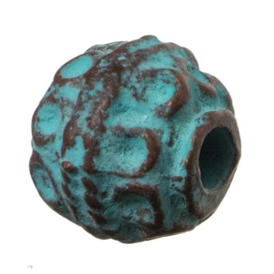 Patina metal bead ball, 6 mm 