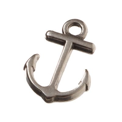 Metal pendant anchor, 15 x 11 mm, silver plated 