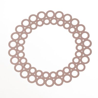 Metal pendant boho round filigree, 35 x 35 mm, pink 