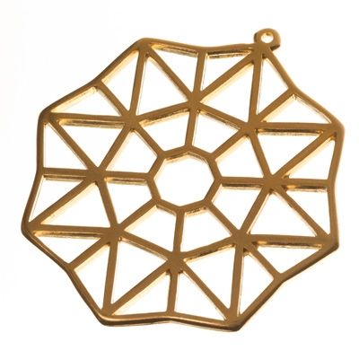 Metal pendant Octagon, 46 x 44 mm, gold-plated 