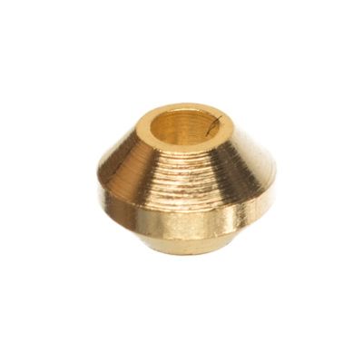 Metalen kraal spacer, ca. 4 mm, verguld 