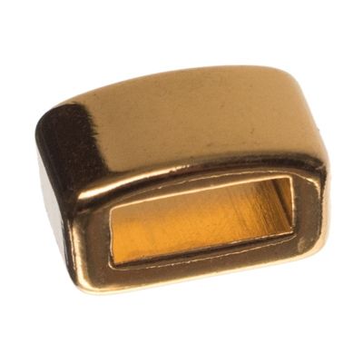 Metallperle Mini-Slider Viereck, vergoldet, ca. 5 x 8,5 mm 