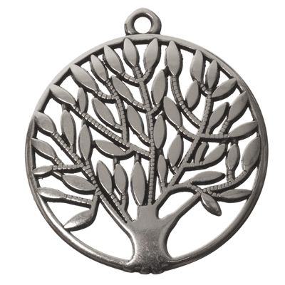 Metal pendant tree, silver-plated, approx. 42 x 37.5 mm 