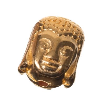 Metallperle Buddha, 10,5 x 9 mm, vergoldet 