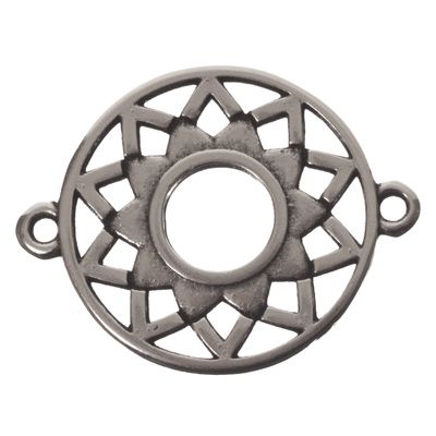 Bracelet connector crown/parietal chakra, 25 x 20 mm, silver-plated 