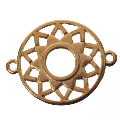 Connecteur de bracelet chakra de la couronne/du sommet de la tête, 25 x 20 mm, doré 