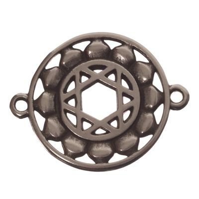 Connecteur de bracelet chakra du cœur, 25 x 20 mm, argenté 