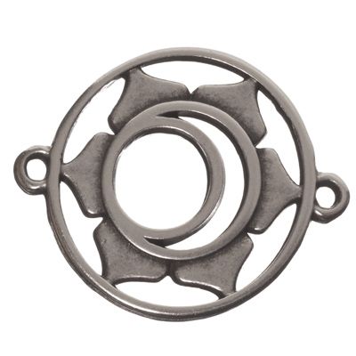 Connecteur de bracelet chakra sacré, 24,5 x 20 mm, argenté 