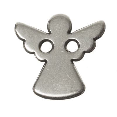 Bracelet connector angel, 11 mm, silver plated 