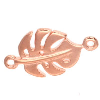 Connecteur de bracelet Monstera feuille, 22,5 x 12,5 mm, doré rose 