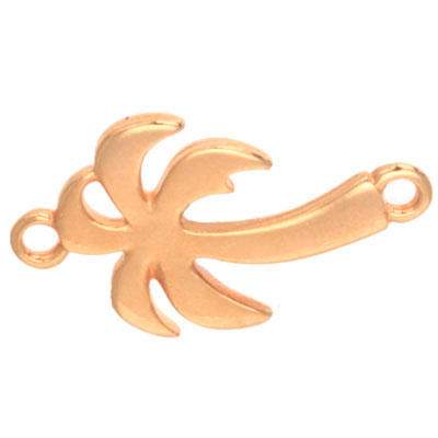Bracelet connector palm tree, 20 x 12 mm, gold-plated 
