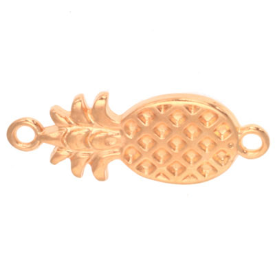 Bracelet connector pineapple, 22 x 8 mm, gold plated 