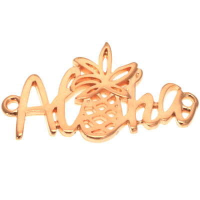 Bracelet connector "Aloha", 30 x 17 mm, gold-plated 