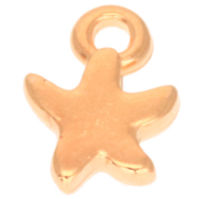 Metal pendant starfish, 9 x 7 mm, gold-plated 