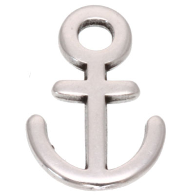 Metal pendant anchor, 18 x 12 mm, silver plated 