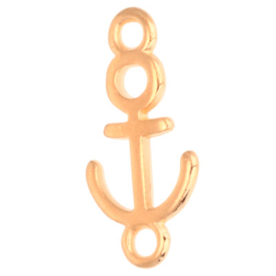 Bracelet connector anchor, 16 x 8 mm, gold-plated 