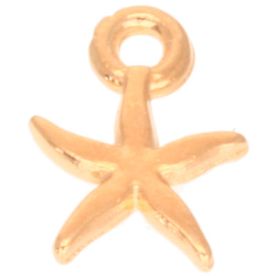 Metal pendant starfish, 10 x 7.5 mm, gold-plated 