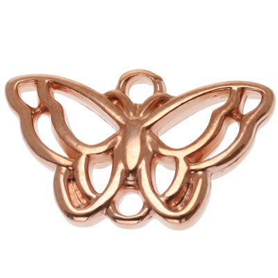 Bracelet connector butterfly, 11 x 18 mm, rose gold-plated 