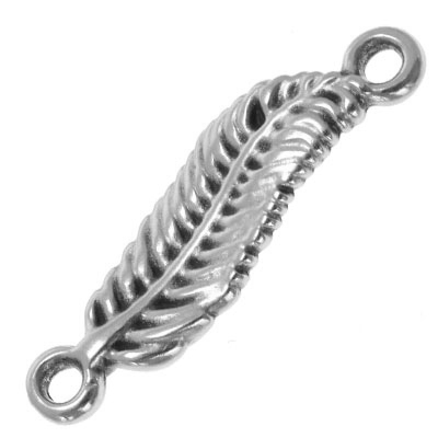 Bracelet connector spring, 21 x 6 mm, silver-plated 