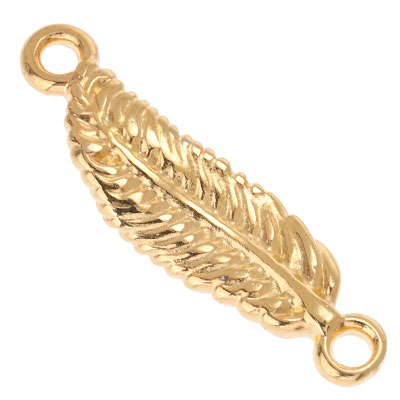 Bracelet connector spring, 21 x 6 mm, gold-plated 