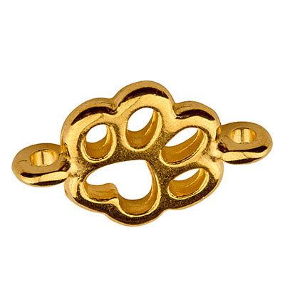 Bracelet connector paw, 11 mm, gold-plated 