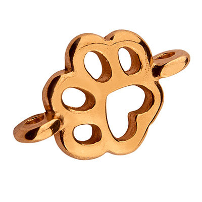 Bracelet connector paw, 11 mm, rose gold-plated 