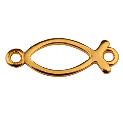 Bracelet connector fish, 22 x 8 mm, gold-plated 