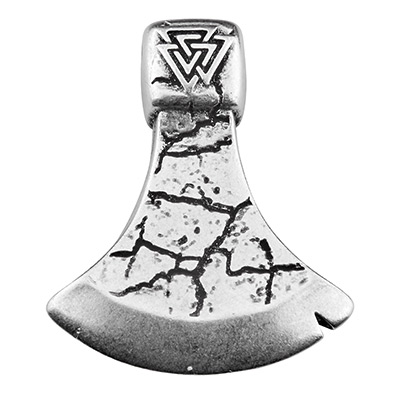 Metal pendant Celtic symbol, 32 x 26 mm, silver plated 