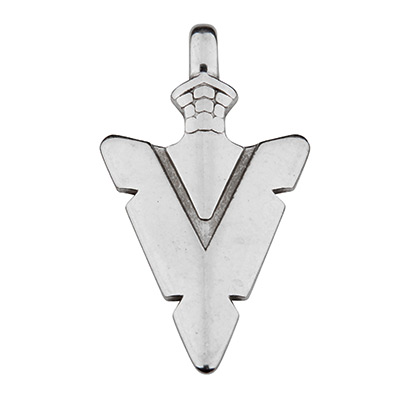 Metal pendant triangle, 27.5 x 14.5 mm, silver-plated 