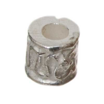 Metal bead tube, approx. 5 mm, silver-plated 