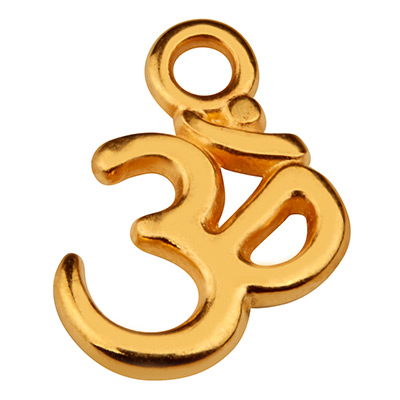 Metallanhänger Om Symbol 15,5 x 11,5 mm vergoldet 