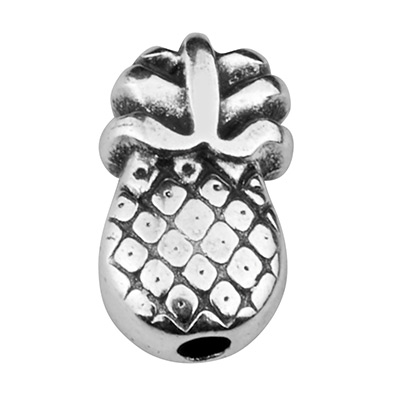 Metal bead pineapple 6 x 10 mm silver plated 